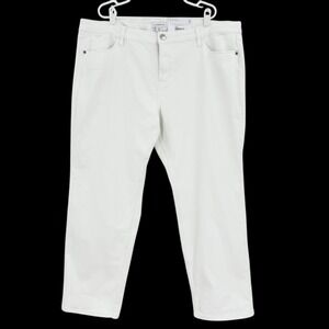 Liz Claiborne Womens Lana High-Rise Straight Leg White Denim Jeans Plus Size 22W